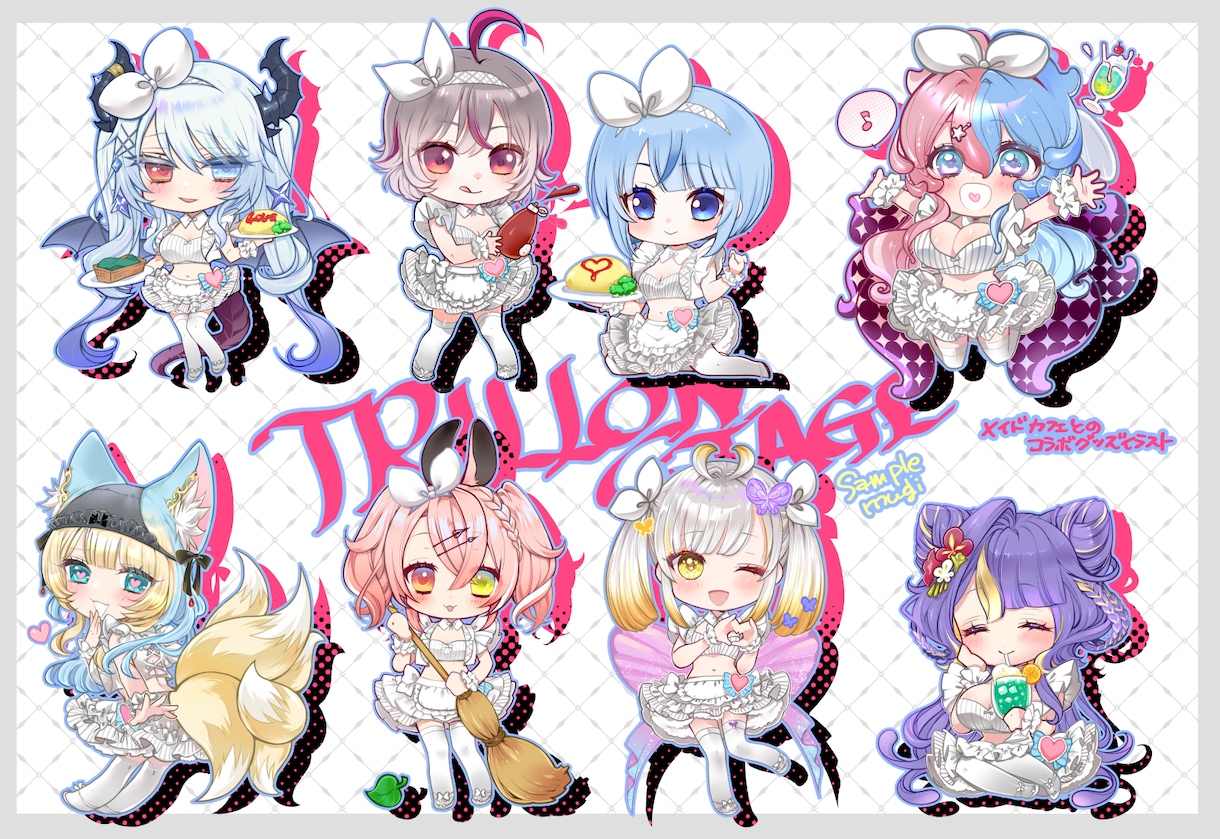 可愛く繊細に！ミニキャラ・SDイラスト描きます SNS★華やかで可愛いミニキャライラスト描きます✨ イメージ7