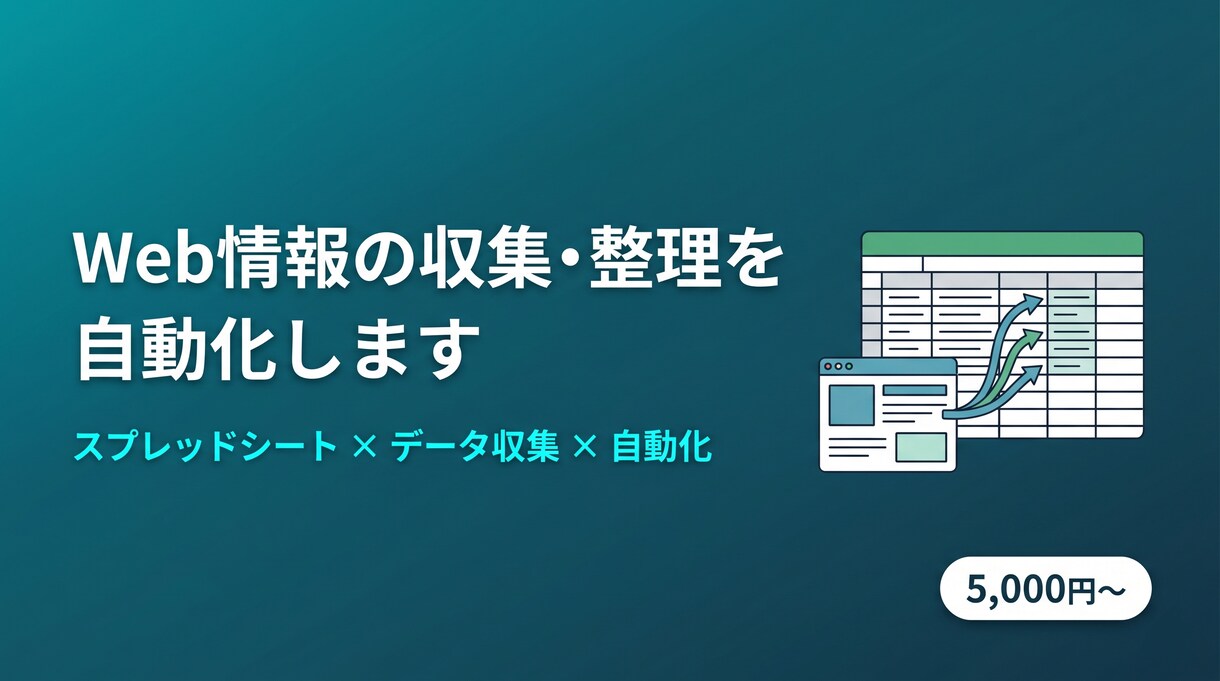 Web上の公開情報の収集・整理を自動化します 手作業のコピペ集計から解放。収集から表まとめまで一括対応 イメージ1