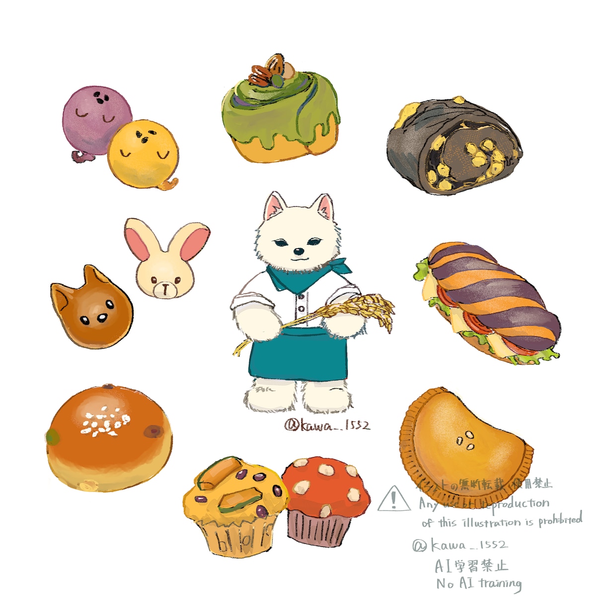 あなたの大切なペットをイラストにします 絵本のような優しいタッチで描きます イメージ1