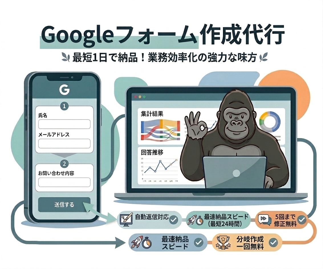 業務効率化！Googleフォームを作成します 【自動返信・回答集計スプレッドシート連携までまるごとお任せ】 イメージ1