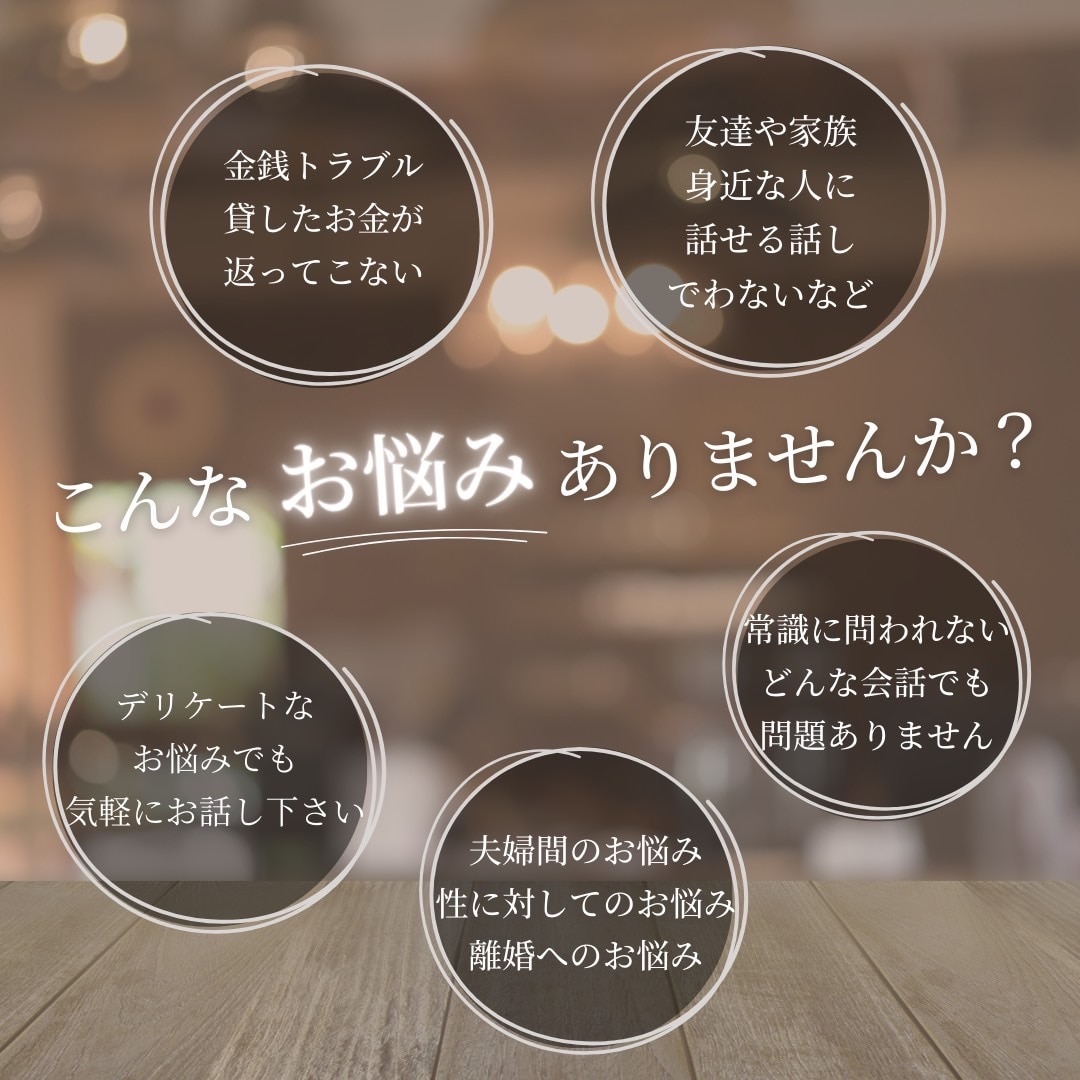 すぐに話したいなどあなたに寄り添いお悩み聞きます 1分でも長時間でもご希望あればどんな内容でもお申し込み下さい イメージ1