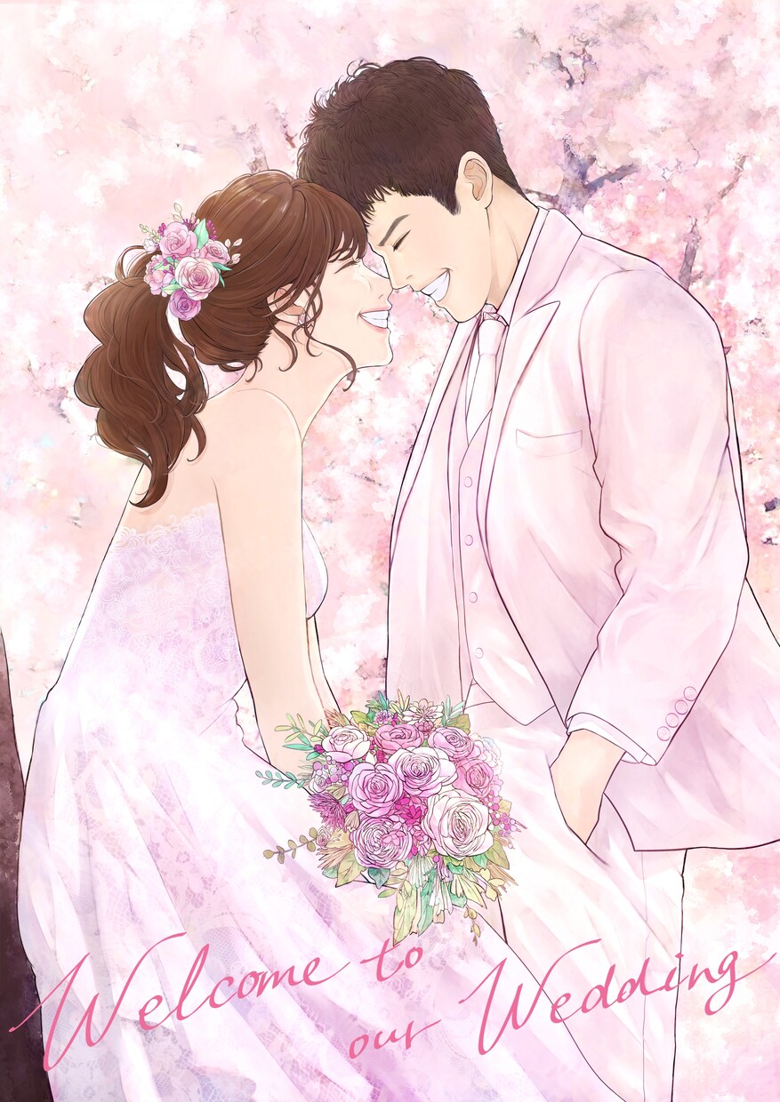 ウェルカムボード おしゃれ結婚式イラスト描きます ウエデイングやカップルの大切な記念日に✨️ イメージ6