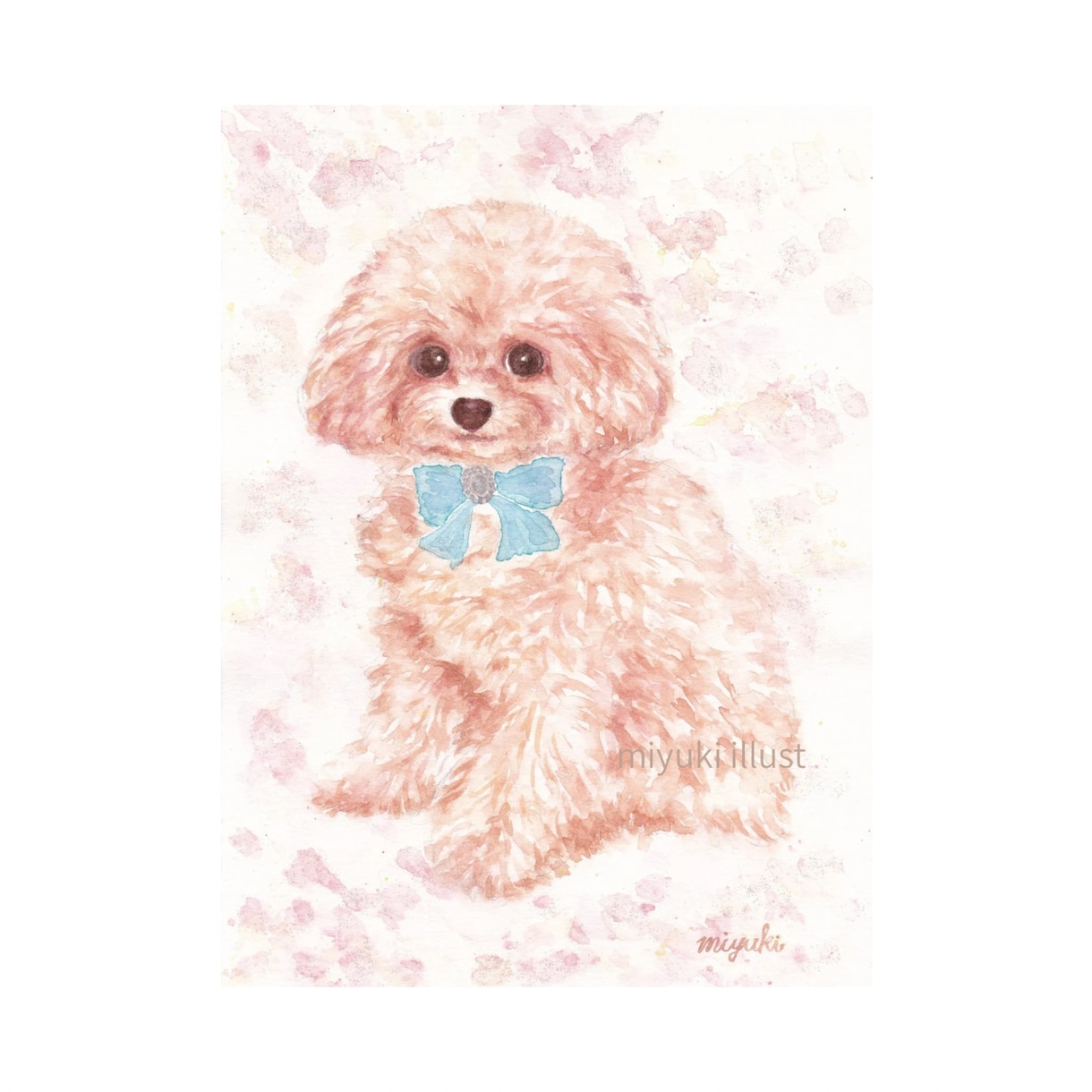 原画配送うちの子ペット水彩画イラスト描きます シックな雰囲気から絵本風まで。犬猫鳥うさぎハムスター イメージ1