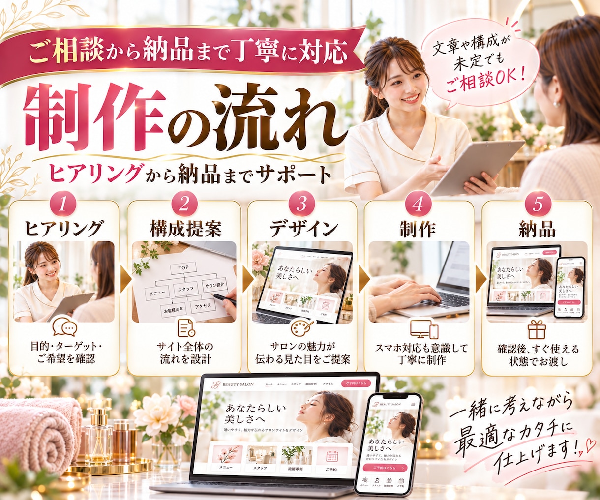 美容サロン専門のHPを制作します 予約につながるサロン向けHPを制作します イメージ5