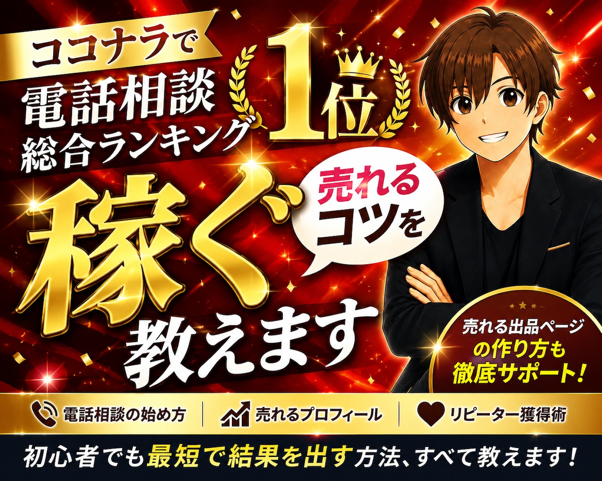 電話相談ランキング１位｜ 稼ぐ 売れるコツ教えます なんでお客さまが電話が来ないのかはここで決まる。 イメージ1