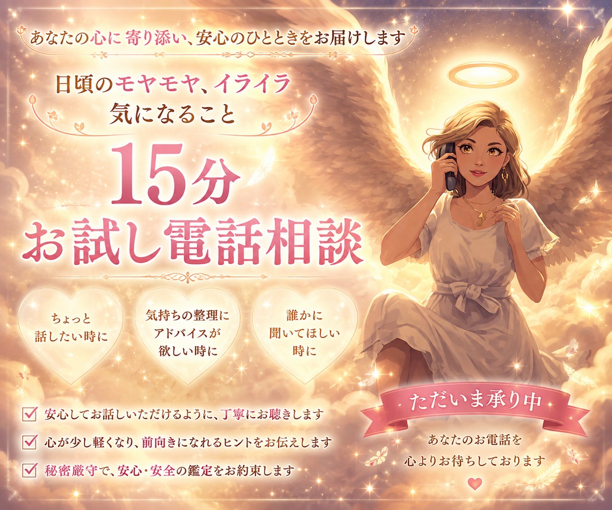 お試し15分鑑定！あなたのお悩み読み解いていきます 恋愛・仕事・人間関係・モヤモヤ…などご相談事はなんでもOK！ イメージ4