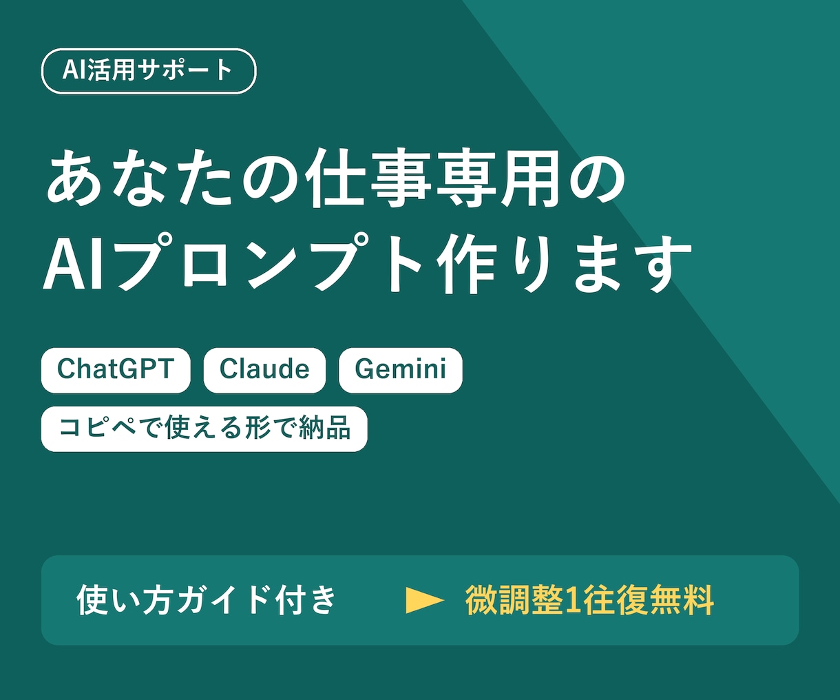 ChatGPTの使い方と業務プロンプトを作ります あなたの仕事専用プロンプト3本＋使い方ガイド付き イメージ1