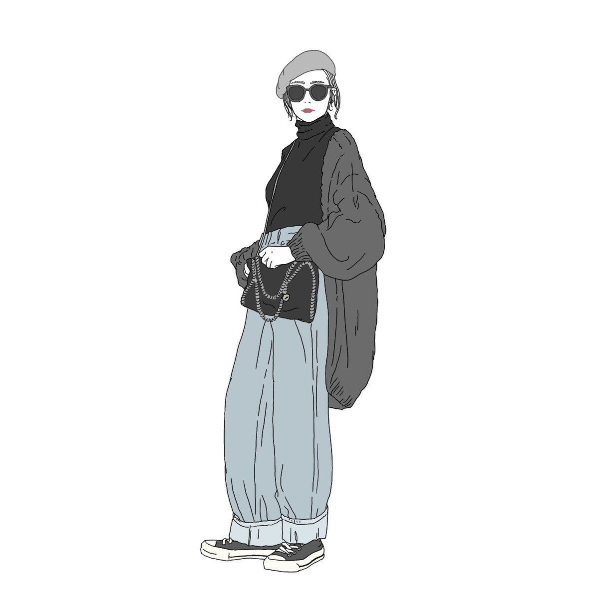 可愛くてファッショナブルなイラストを作成します お気に入りのお洋服などをアイコン風にイラストにします！ イメージ1