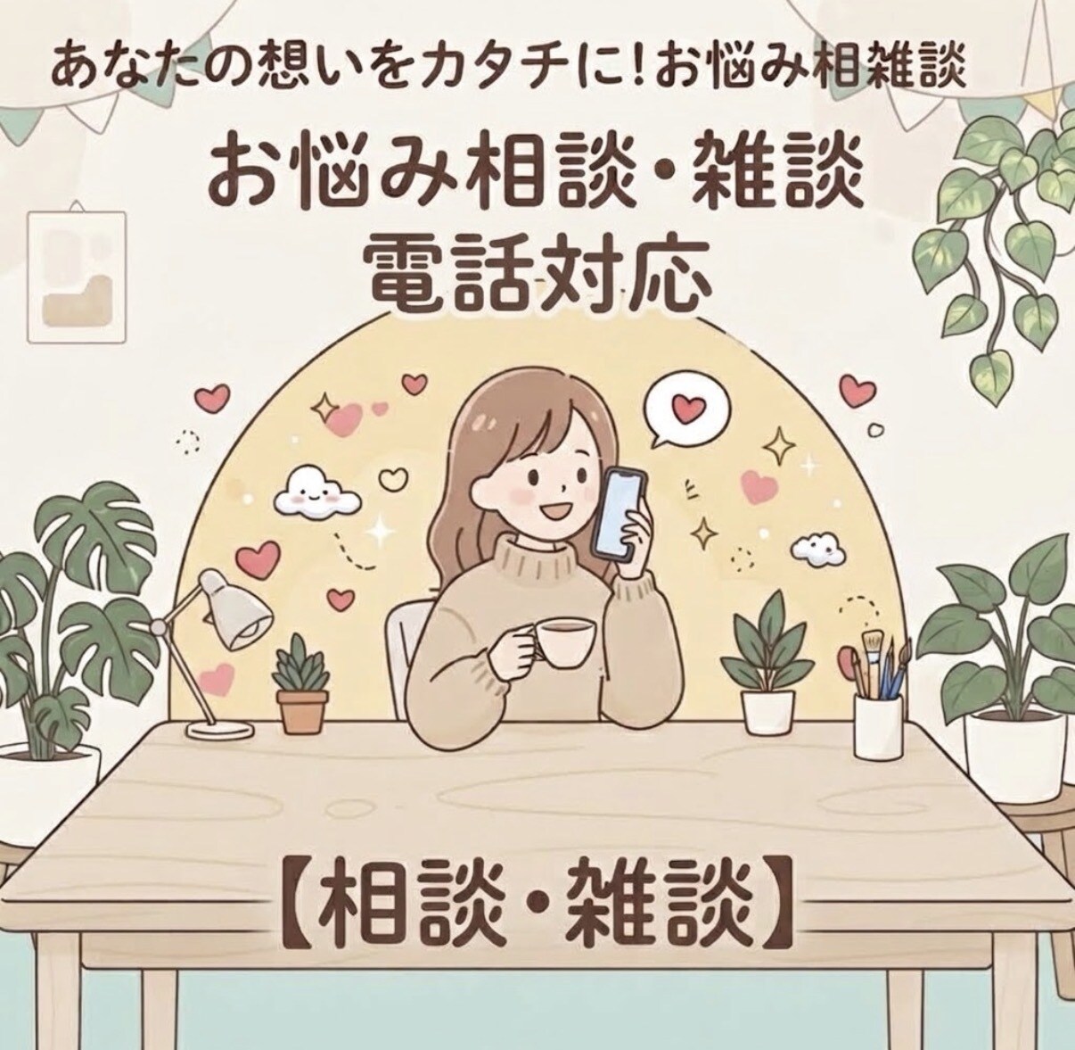 どんな話でも大丈夫！あなたのお話を聞きます ねえ聞いて！あなたの悩みや愚痴、相談を聞きます。 イメージ1