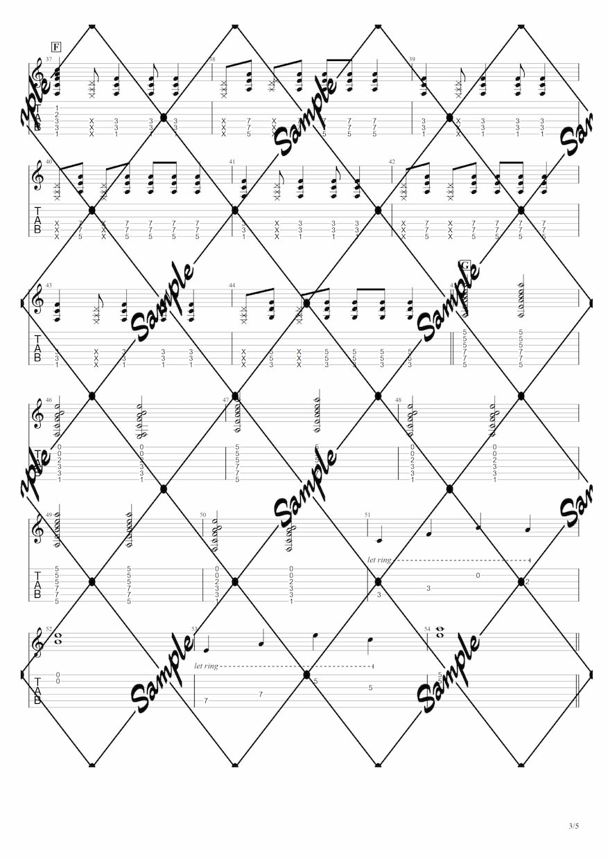 あなたの弾きたいギター【TAB】譜作成します あの曲のタブ譜が欲しいけど見つからない、そんな時に！ イメージ5