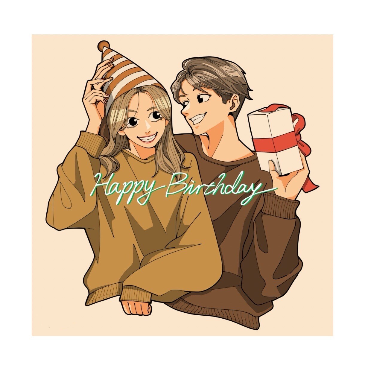 思い出に残るペアイラストお描きします 記念日や誕生日のプレゼントにおすすめ！商用利用可♪ イメージ4