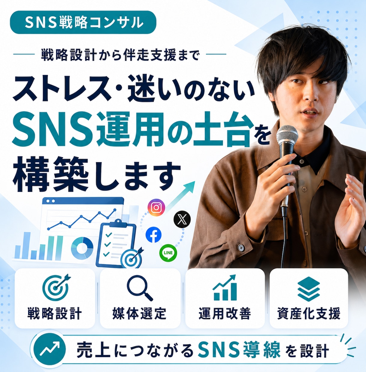 ストレス・迷いのないSNS運用の土台を構築します 25%オフで圧倒的にお得。ビデオ通話4回分。頻度も自由です イメージ1