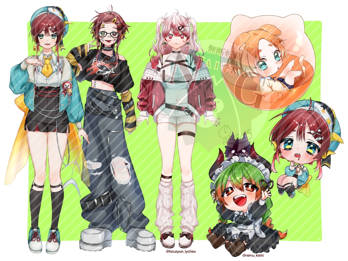 VTuberモデル制作いたします ☆一枚絵もSDも☆一括で揃う！ イメージ2