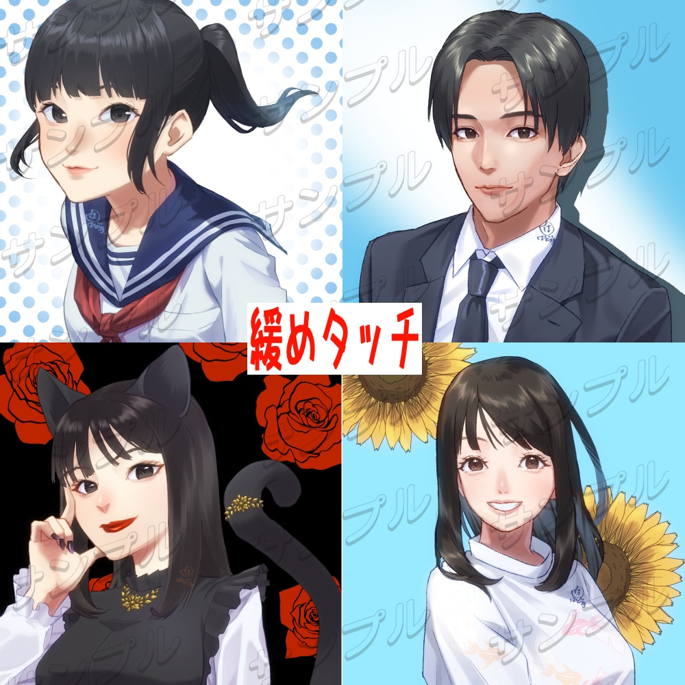 リアルと二次元の融合タッチでアイコンを描きます SNS用の似顔絵を制作いたします イメージ5