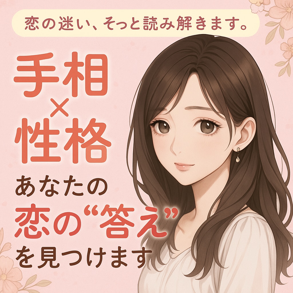 愛され方がわかる恋の自己分析占います 手相・性格・運命の流れから、あなたの恋の答えを見つけます。 イメージ1