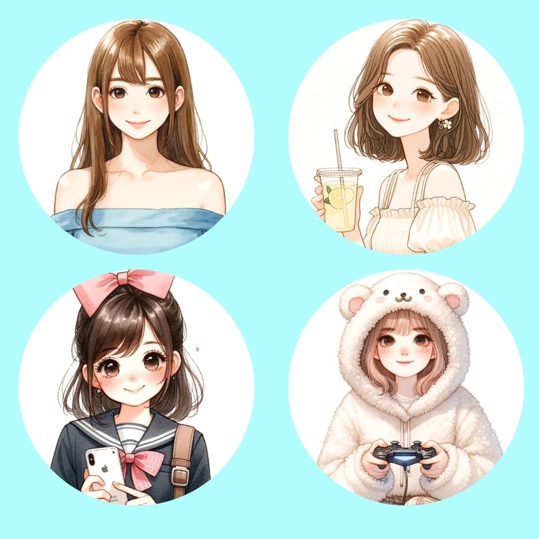 1月まで限定！☆SNSアイコン水彩画で描きます インスタ、x/ツイッター、ブログ、LINEアイコン、バナーに イメージ2