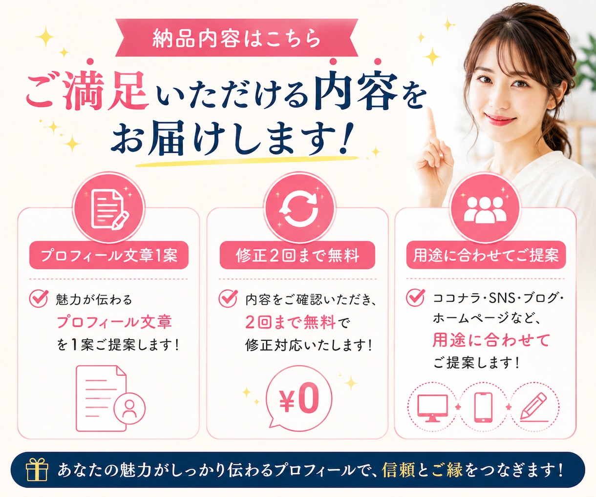売れるプロフィール文章をChatGPTで作成します あなたの魅力や強みが伝わる信頼されるプロフィールを作成します イメージ5