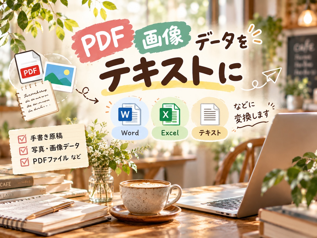 PDFや手書きデータをテキストにます 紙の資料やPDFを、編集できるテキストデータに！ イメージ1