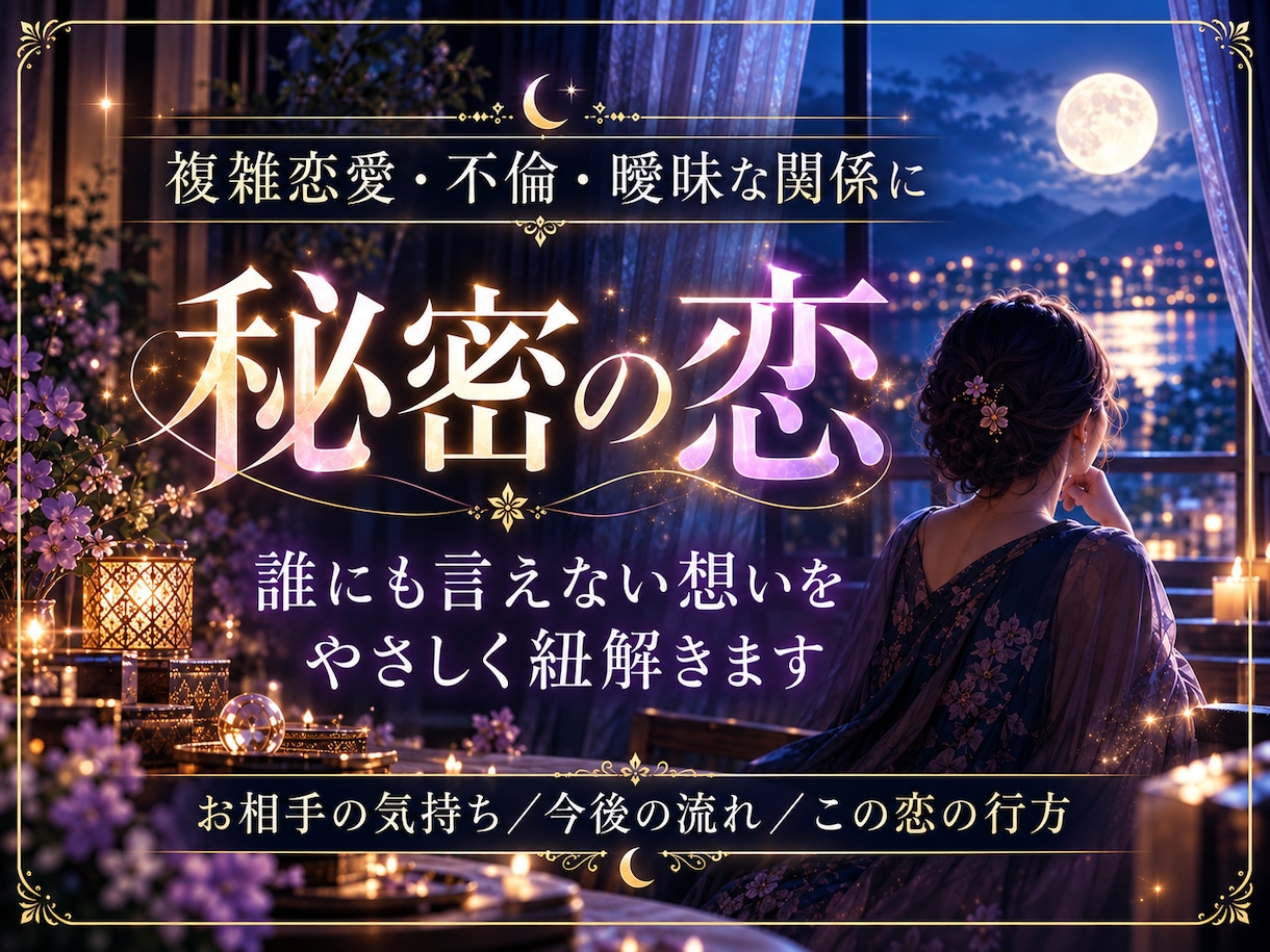 複雑恋愛｜彼の本音と未来を霊視します 誰にも話せない恋に、そっと静かに寄り添います イメージ1