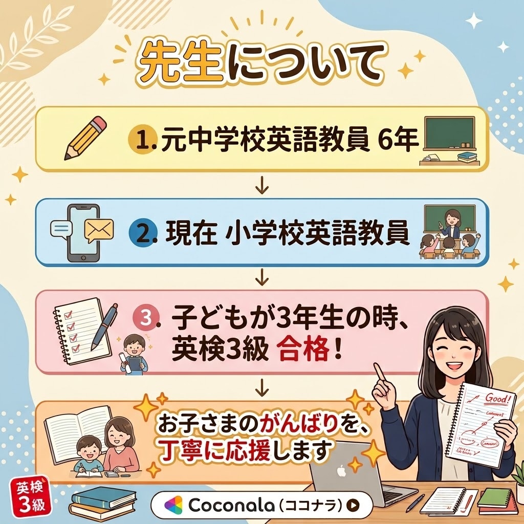 英検3級の英作文を丁寧に添削します 元中学校・現小学校英語教員が添削 イメージ6