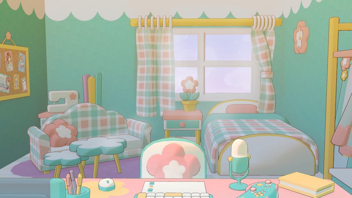 Vtuber様向けの配信部屋を3Dで制作します EDに使える映像付き！3Dで制作！時間差分対応可能！ イメージ3