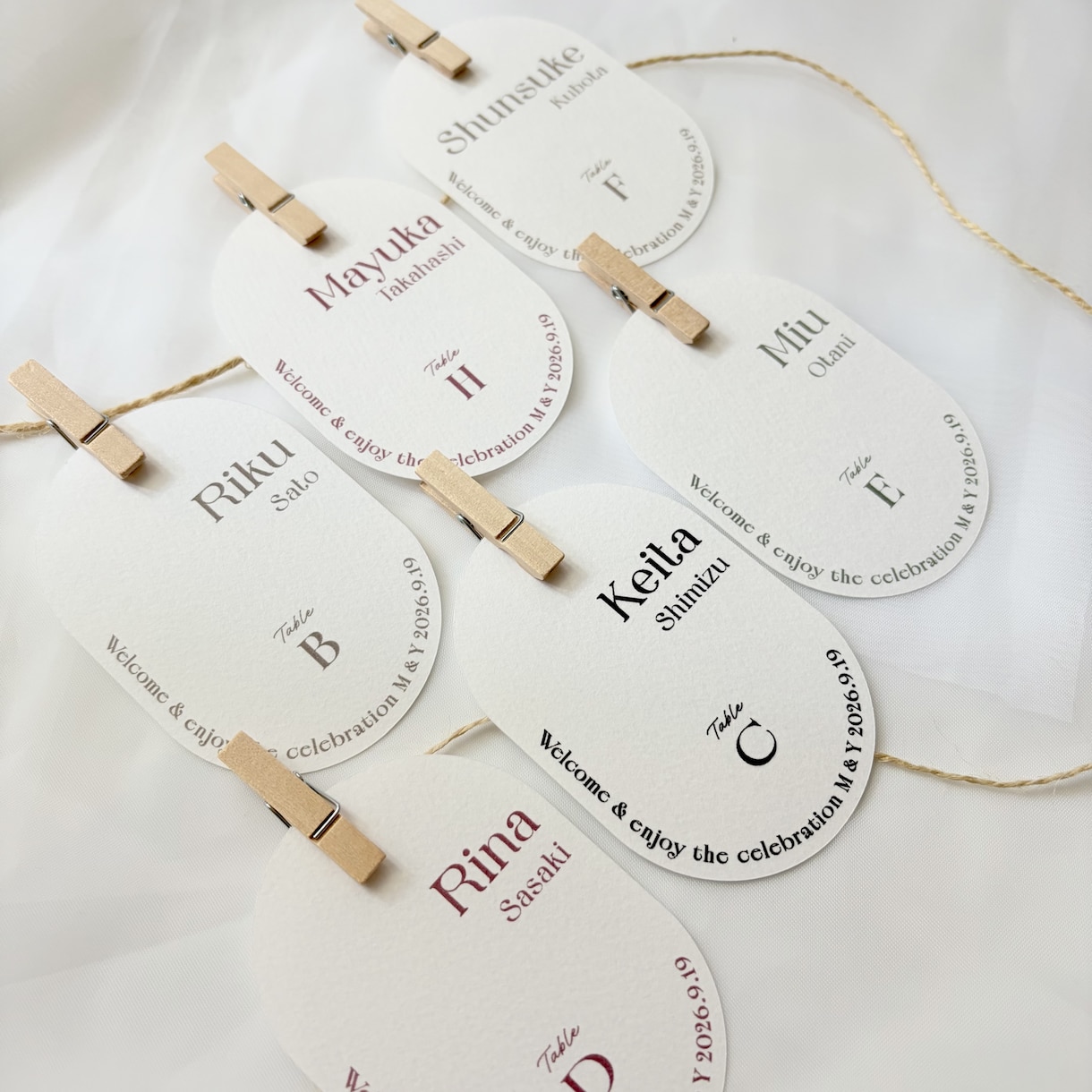 Wedding｜オーバル形エスコートカード作ります 紙媒体に強い、現役デザイナーがつくるエスコートカード イメージ6