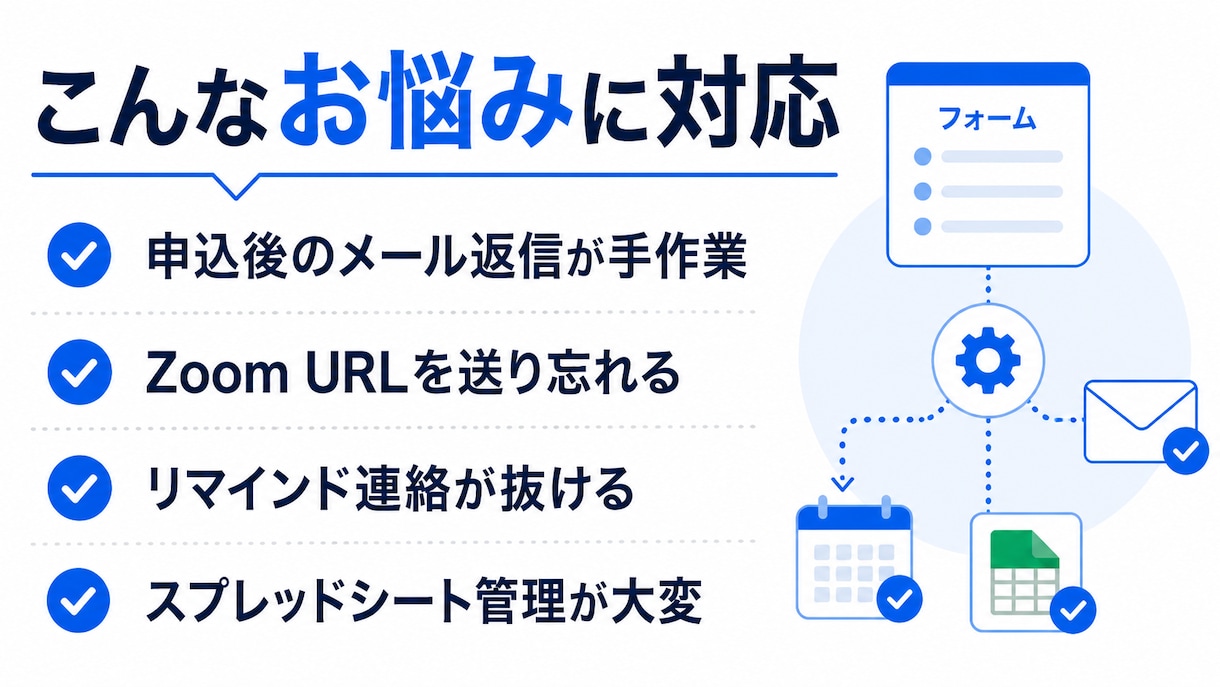 フォーム申込後の自動返信を作ります お礼連絡とリマインドを自動化します イメージ2