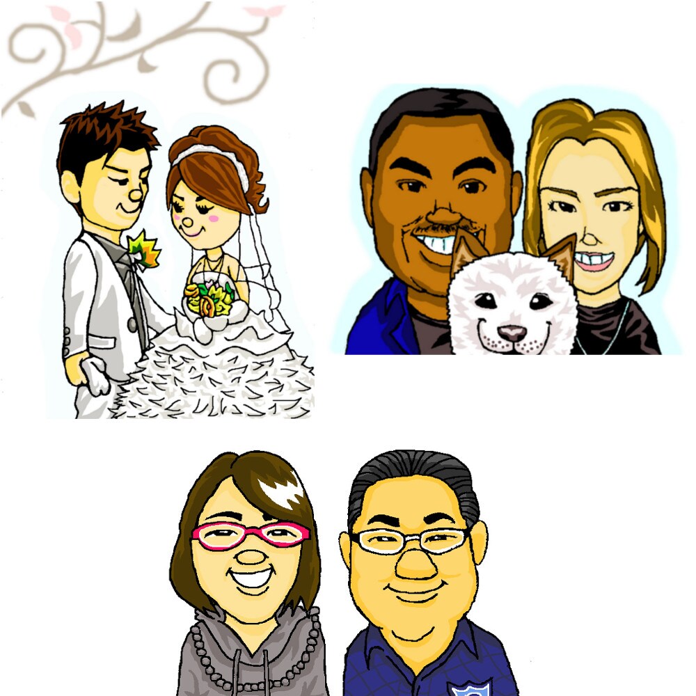 ヘタウマな似顔絵描きます SNSのアイコンや結婚式のウェルカムボードにどうぞ イメージ2