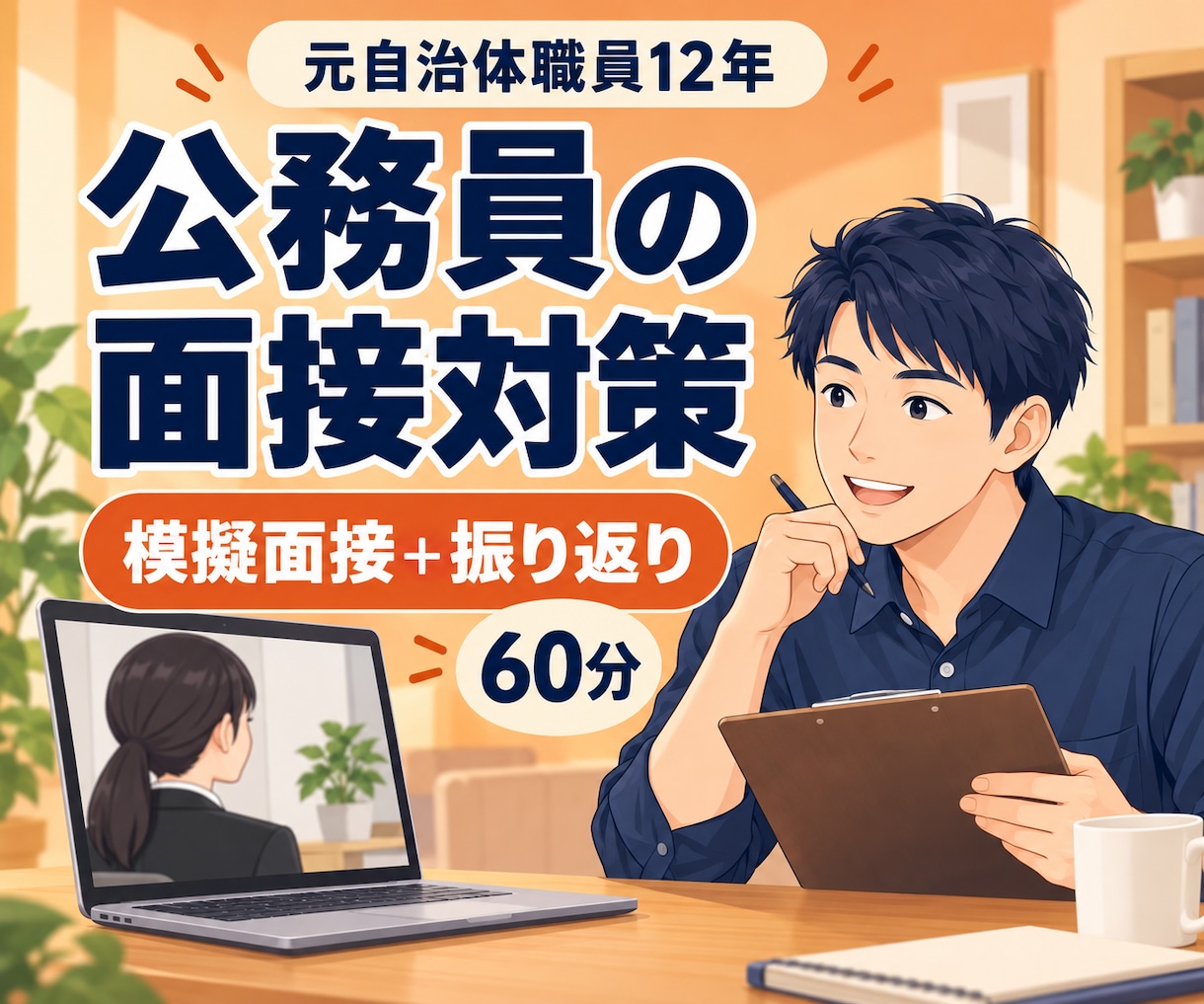 公務員の面接対策を模擬面接でサポートします 元自治体職員12年｜60分の模擬面接と振り返り イメージ1