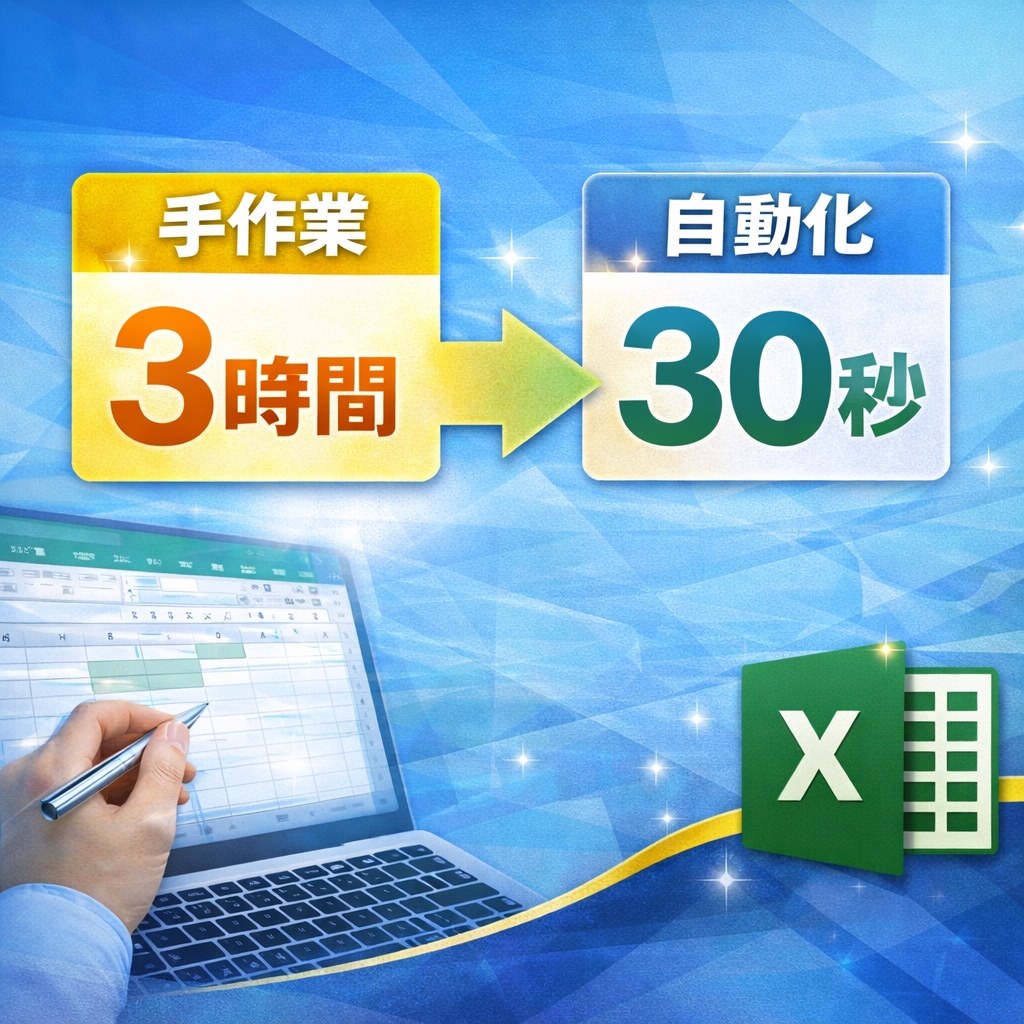Excelを自動化！手作業を無くします 自動化実績35件！転記・集計・整理を完全自動化します イメージ3