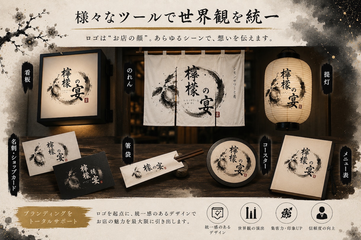 筆文字 × 水墨画のオリジナルロゴを制作します 実績15件到達までの特別価格 | 唯一無二の筆文字ロゴ制作 イメージ7