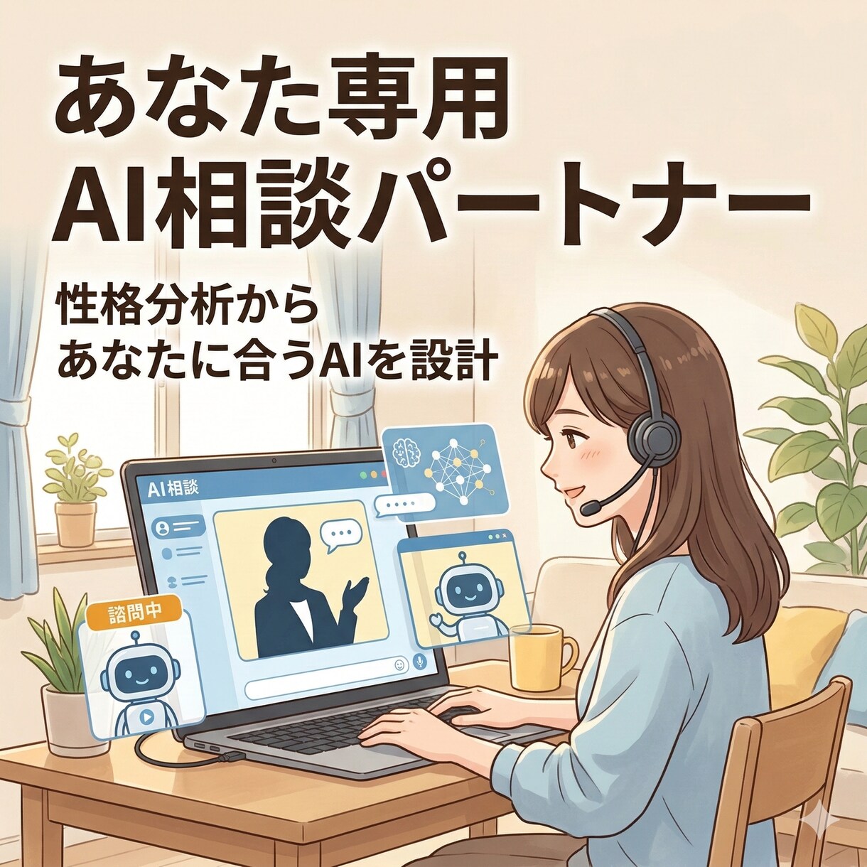 自己理解を深めるAI相談パートナーを作ります 完全カスタム、心理×占い×AIであなた専用の相談AIを設計 イメージ1