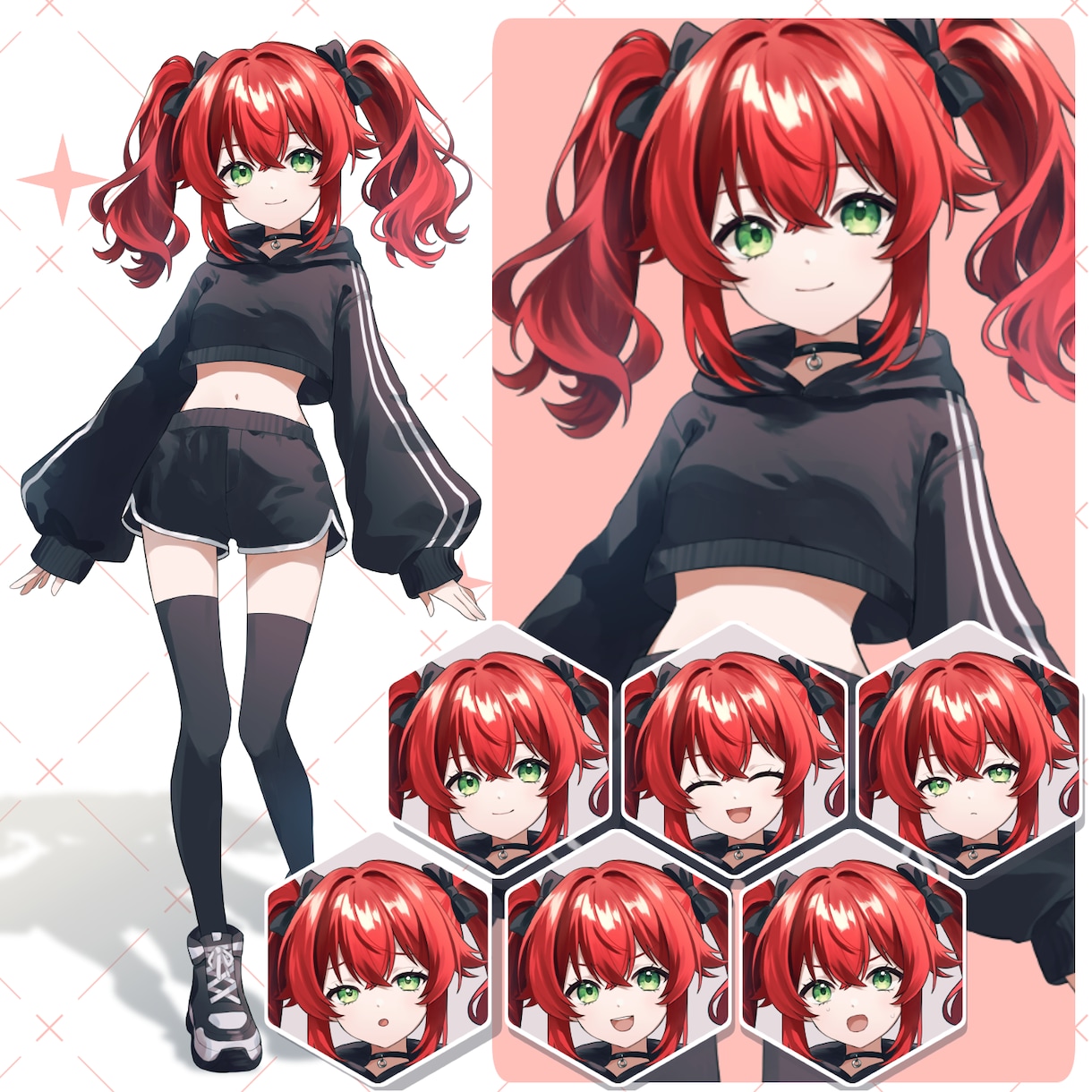 表情6種、アクティブな女の子の立ち絵販売します TRPG,IRIAM,個人観賞用など幅広い用途に イメージ1