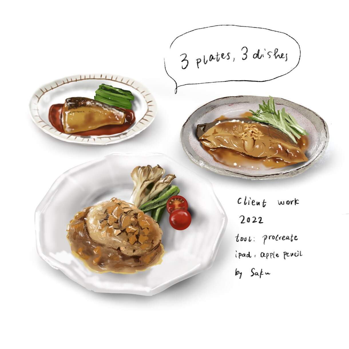 温かみのあるお食事イラスト付メニューデザインします リアルで温かみのある、すっきりとしたメニューデザイン イメージ6
