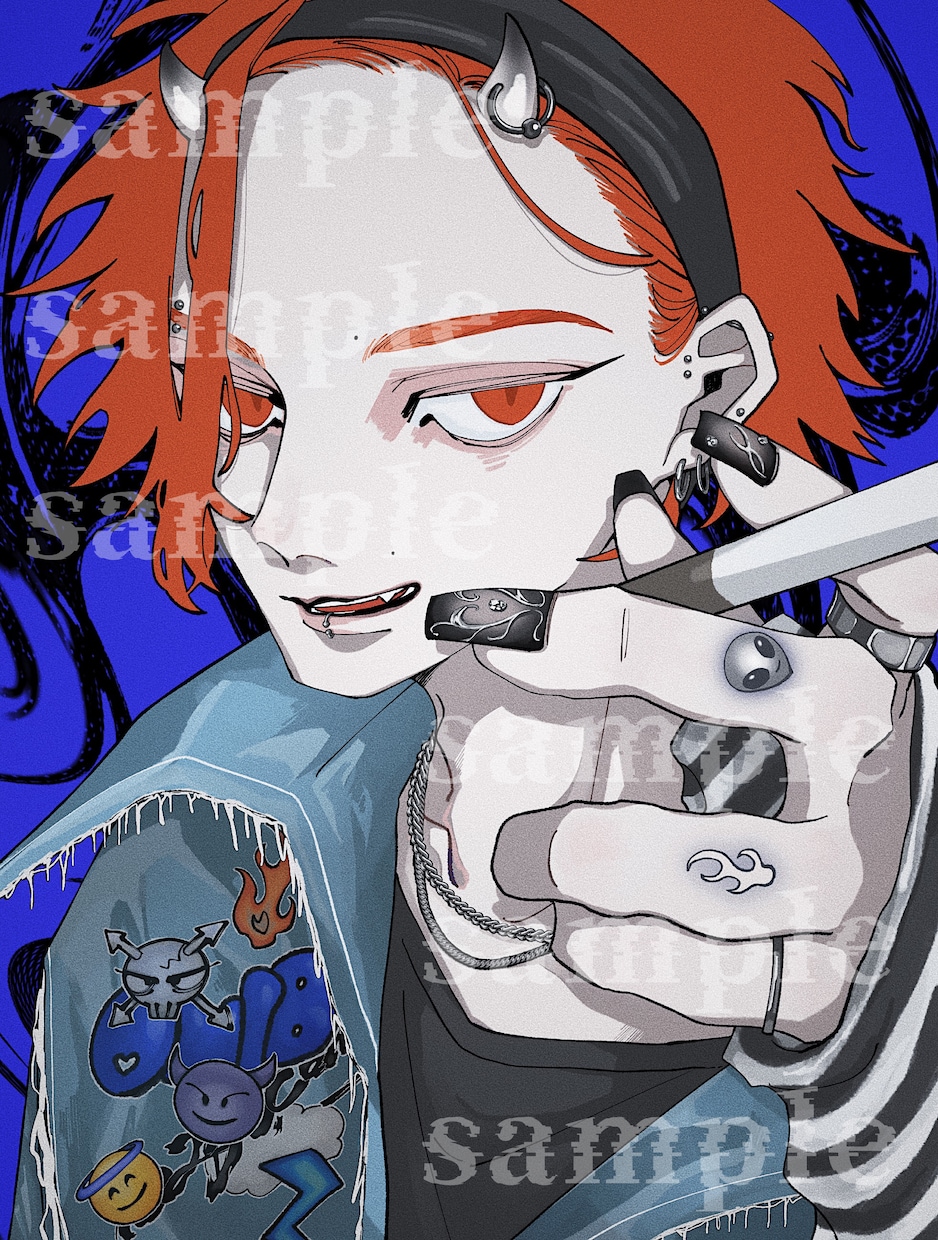 y2kなどお洒落なイラストお描きします お洋服やアクセサリー、メイクなどの描き込みが得意です。 イメージ5