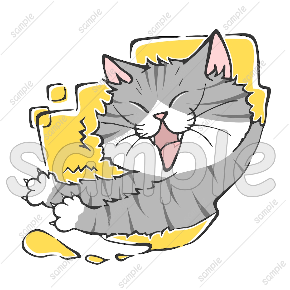 商用利用OK！猫の手書きイラスト販売しています SNS、パンフレットやチラシ、POP、名刺、印刷の素材に★C イメージ3