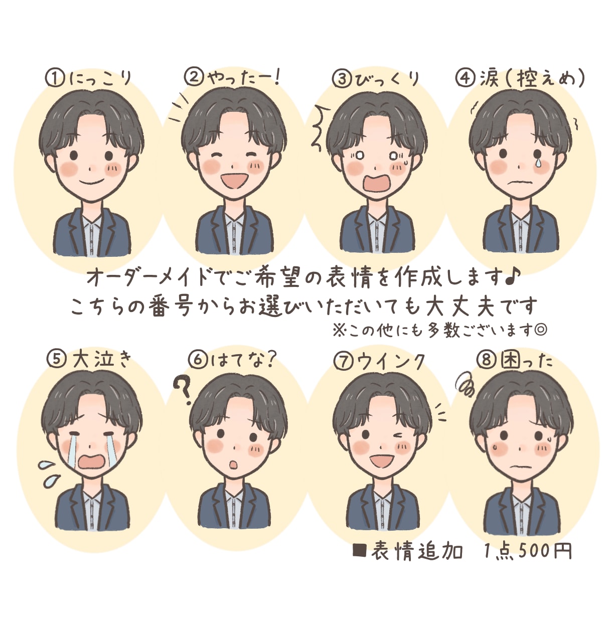 リピーター様限定　表情差分や変更・修正を承ります 以前のイラストの表情を変えたい等ご希望に沿って対応いたします イメージ2