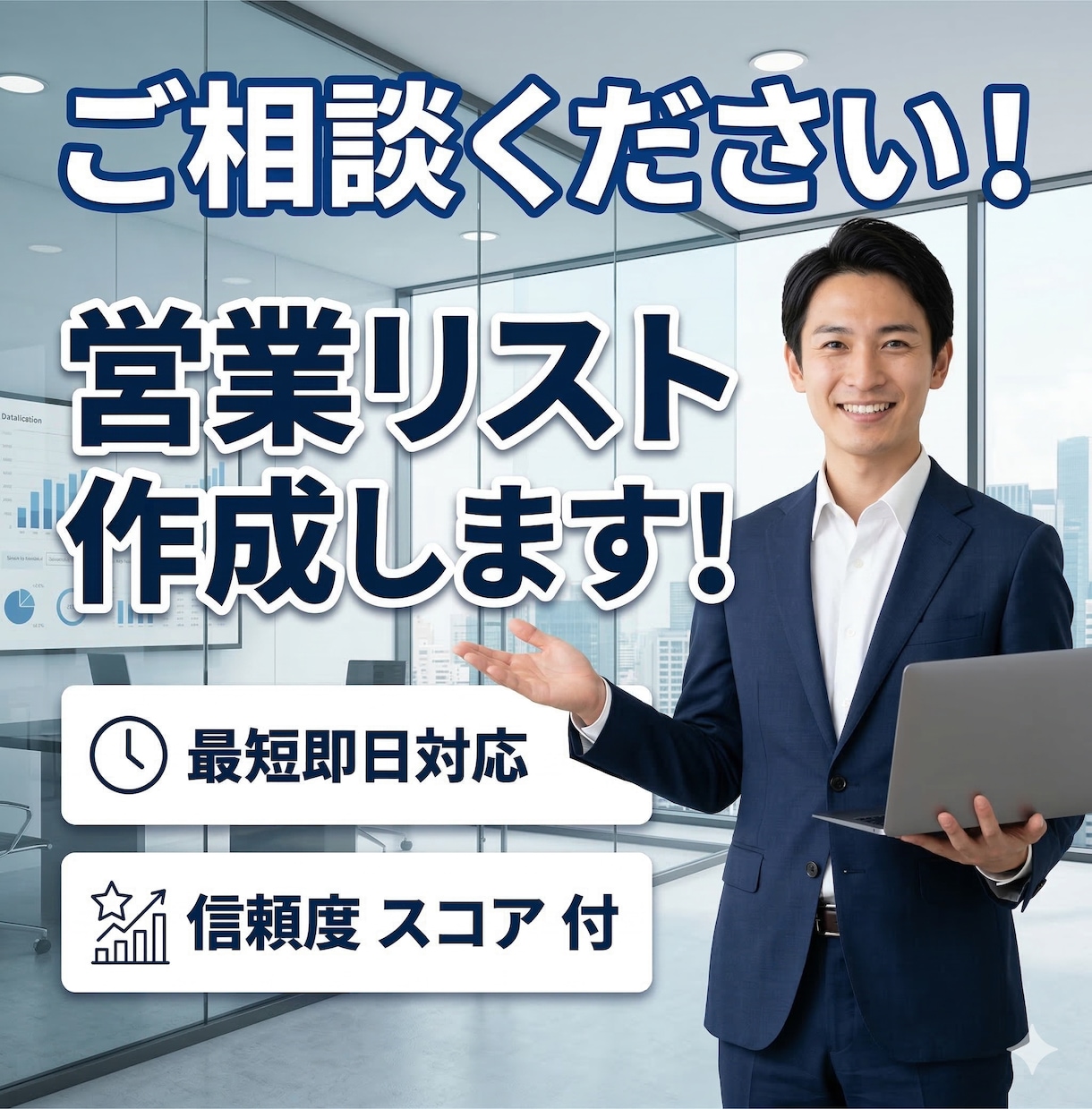 信頼度スコア付き！営業リストを格安で作成します 業種×地域から正確なデータをお届けします！ イメージ1