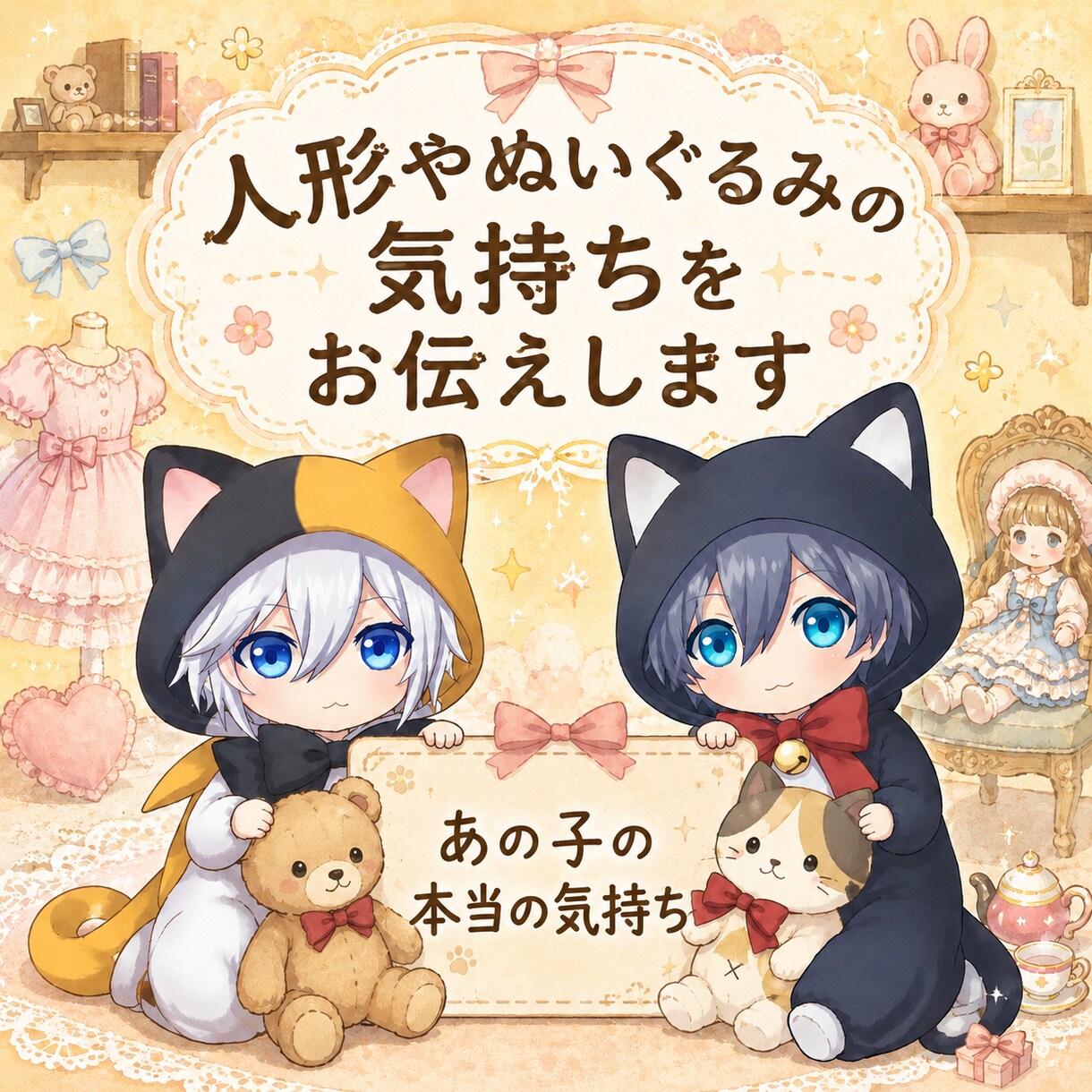 人形やぬいぐるみ等の気持ちをお伝えします 霊感タロット×写真から透視して対話し気持ちをお伝え致します イメージ1