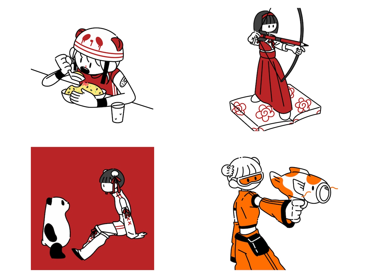 シンプル・シュールな可愛いイラスト作成します トレンド感・真面目過ぎないイメージを求めてる方へ イメージ3