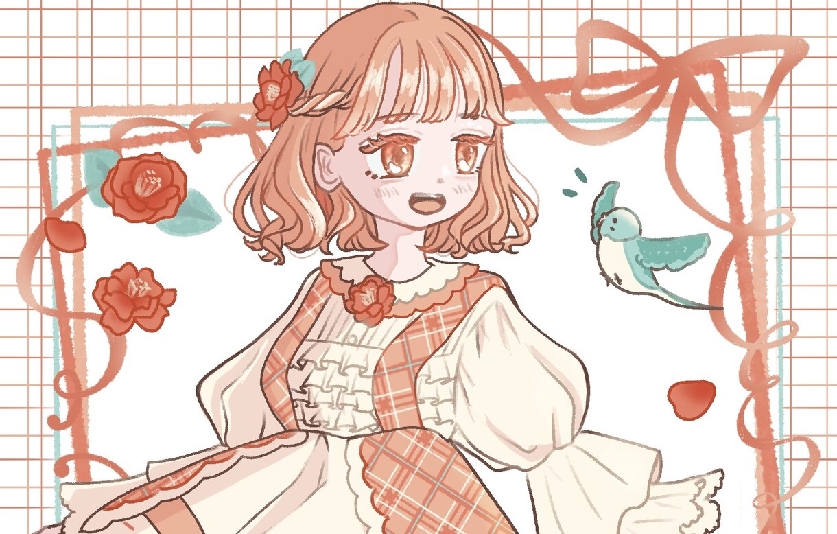 ふんわりかわいい女の子描きます グッズ作成などへ　リボンとフリルがポイント！ イメージ1