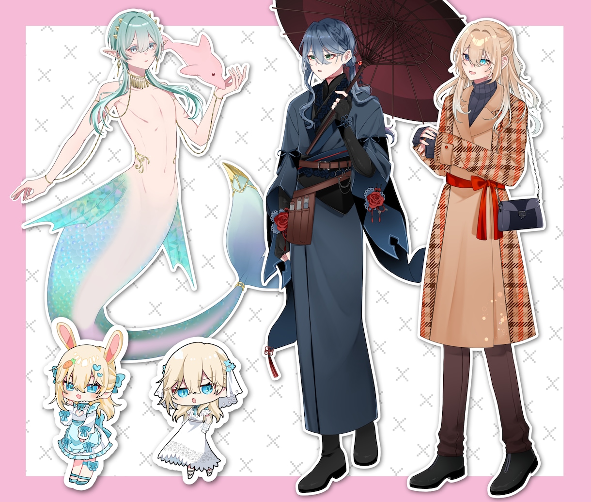 立ち絵イラスト承ります 20代の男女が得意です！創作活動のお手伝いに♪ イメージ5