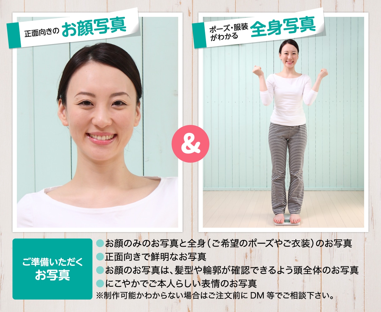 使い方イロイロ♪似顔絵マスコット制作します SNS、名刺、LINEなどワンランク上のライフスタイルに！ イメージ5