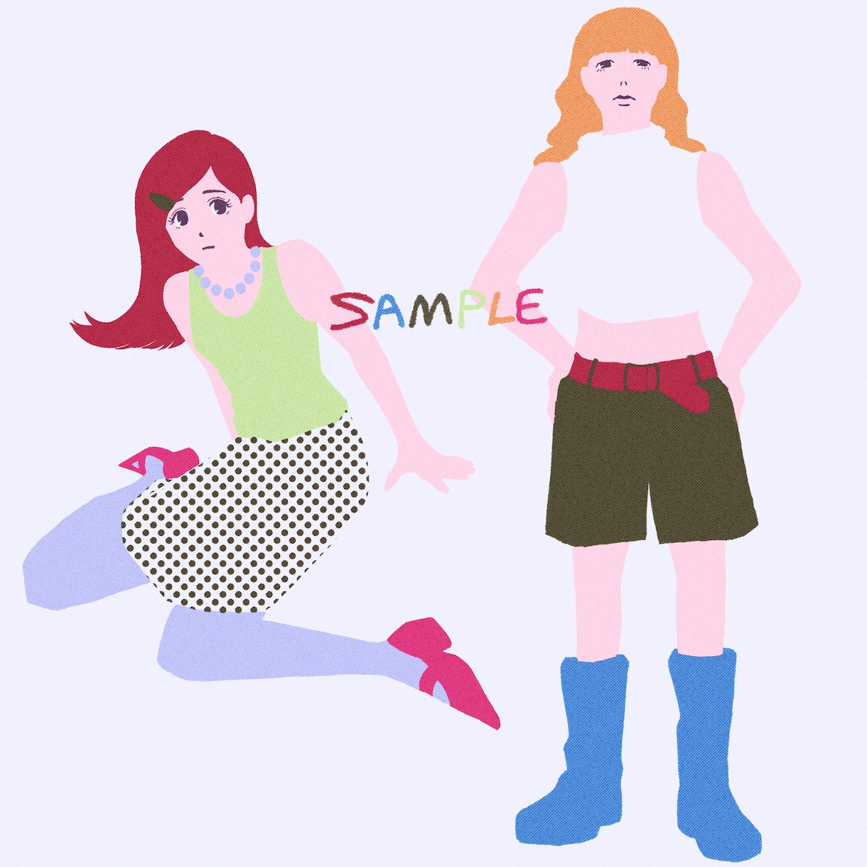 ファッショナブルでポップなイラスト描きます スピード納品/個性的カラー/挿絵動画グッズに イメージ4