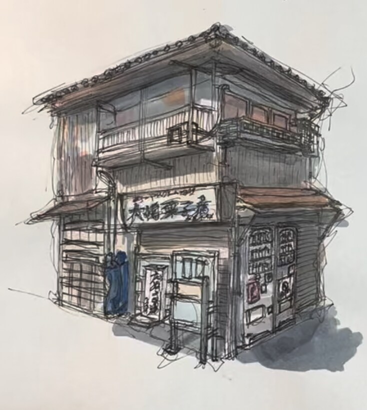 写真から味のあるイラストを描きます 思い出の場所や建物、自分の家など建物を中心に描きます。 イメージ1