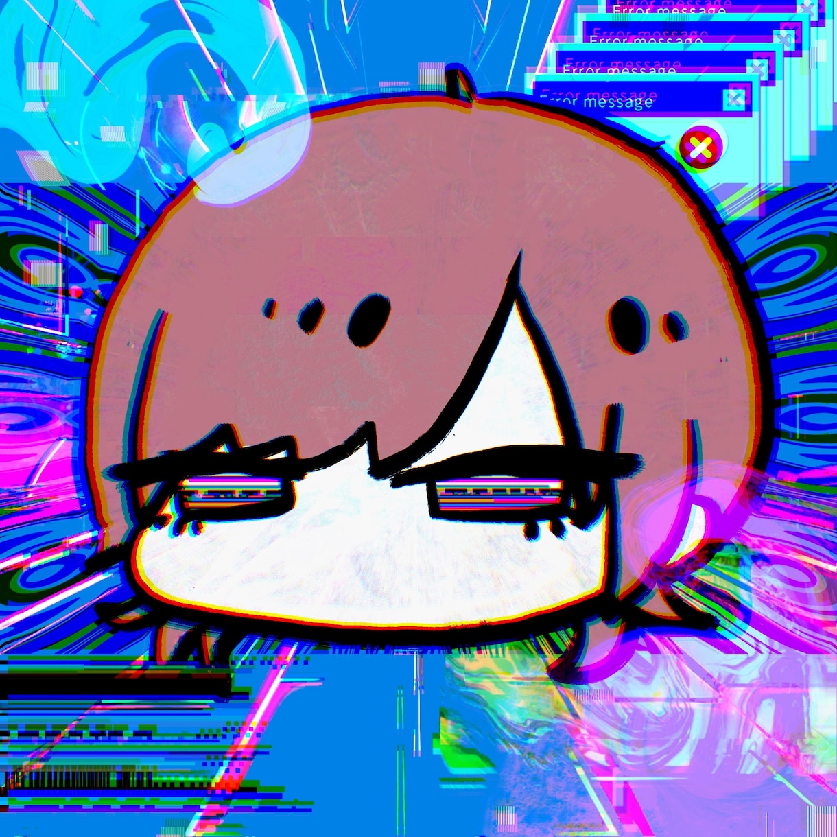 サイケデリックでガツンと目を引く絵を描きます サイケデリックでケミカルな世界観にポップな人物イラスト イメージ4