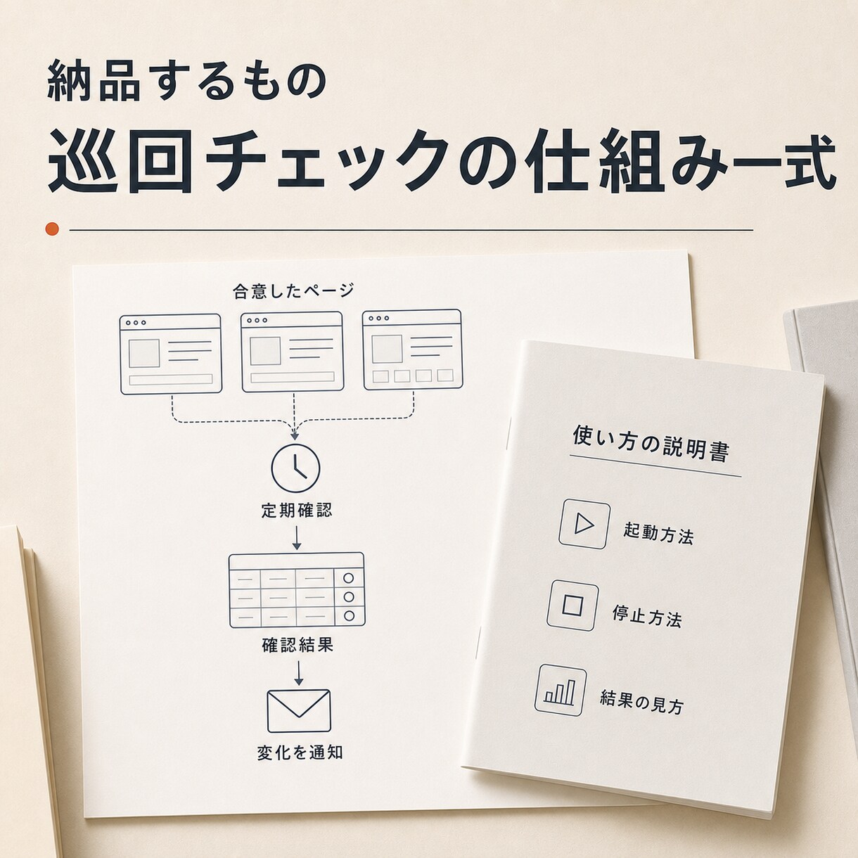 サイトの巡回チェックを自動化します 表示や掲載状態を定期確認し、変化を指定先へ通知 イメージ2
