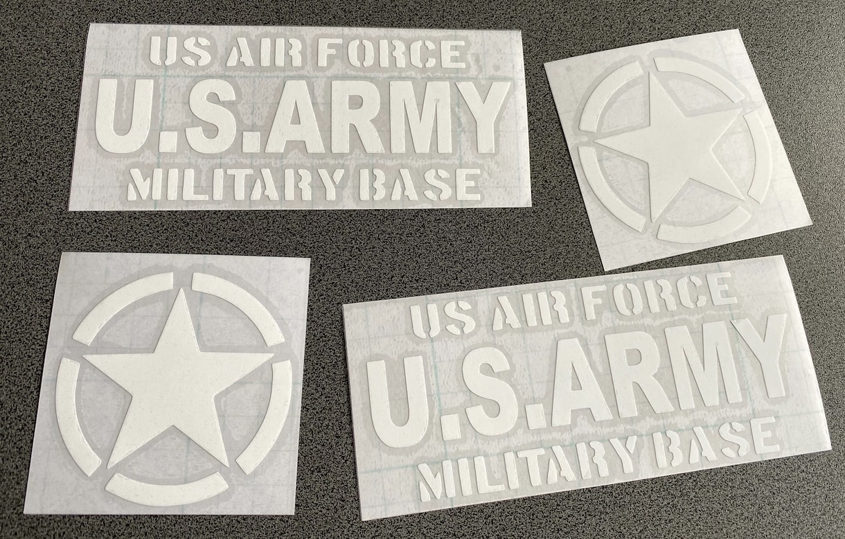 オリジナル オーダーステッカー 制作できます U.S.ARMY 星 4枚セット カッティングステッカー イメージ2