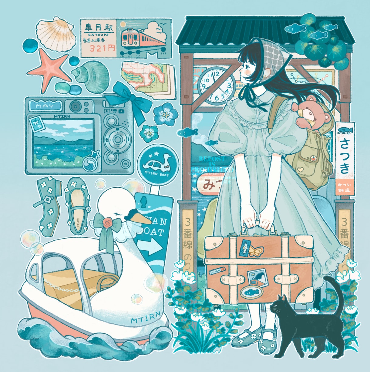 あなたの好きを詰め込んだ繊細で鮮やかな絵を描きます 男性、女性、動物、植物などたくさん詰め込んだ一枚絵描きます！ イメージ8