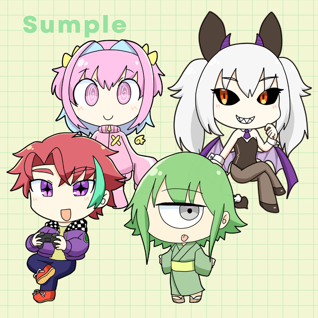 ミニキャラ・SDキャラのイラストお描きします 既存キャラのデフォルメなど、SNSや配信活動でご利用可能！ イメージ7